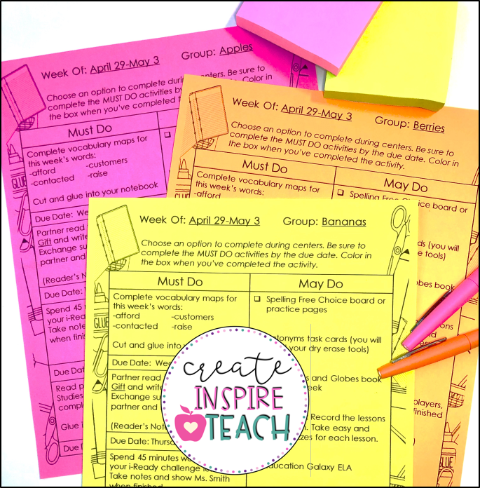 Managing Centers in the Classroom Made Easy - Create Inspire Teach